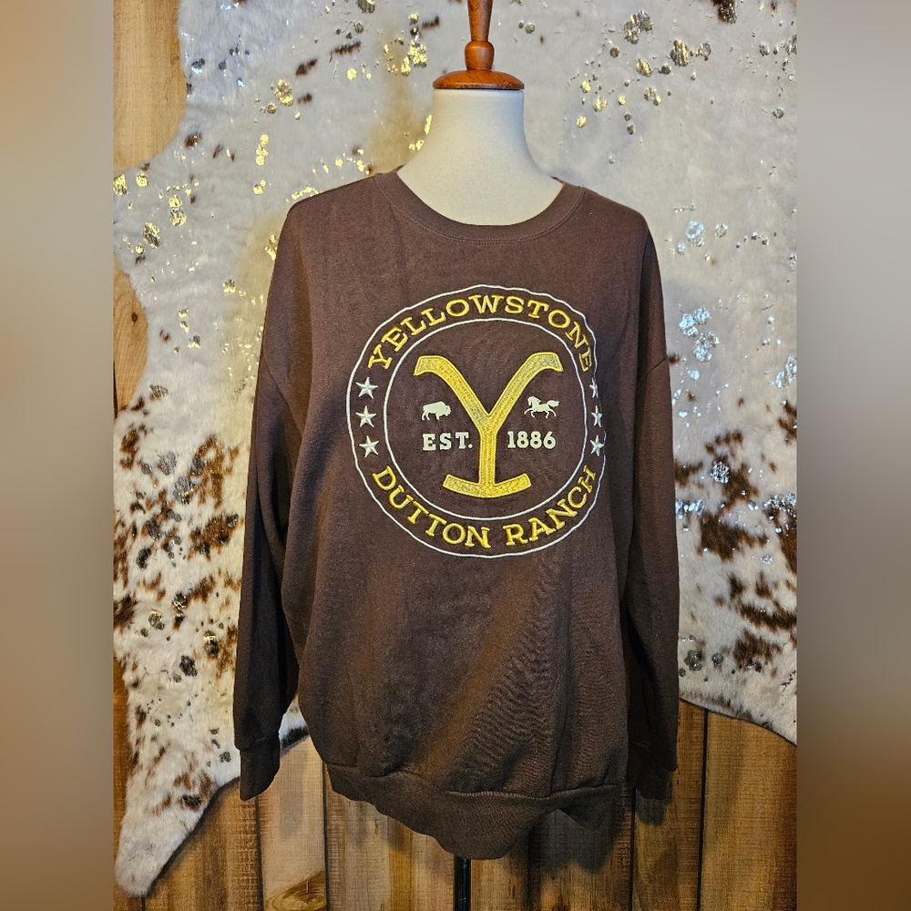 Yellowstone Dutton Ranch Brown Sweater